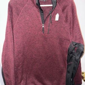 Beverly Hills Polo Club Maroon and Black Zip-Up Sweater